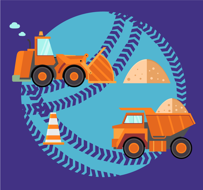 Utovar plavi kamion dječji vinil tepih - TenStickers