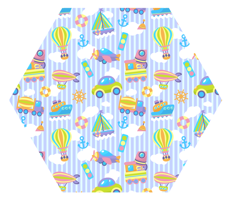 Kamion, avion i autobus za djecu vinil prostirka - TenStickers