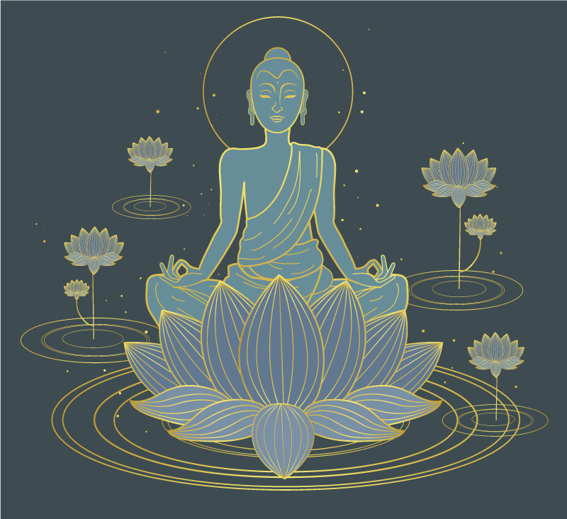 Vinil podovi mandala meditativni buda - TenStickers