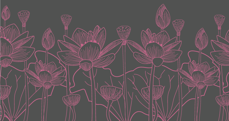 Vinil podovi cvijeće i biljke skica cvjetne konture - TenStickers