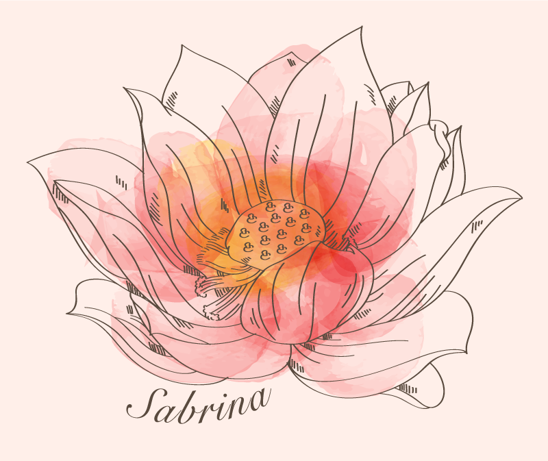 Lotus ime cvjetni tepih s vlastitim imenom - TenStickers