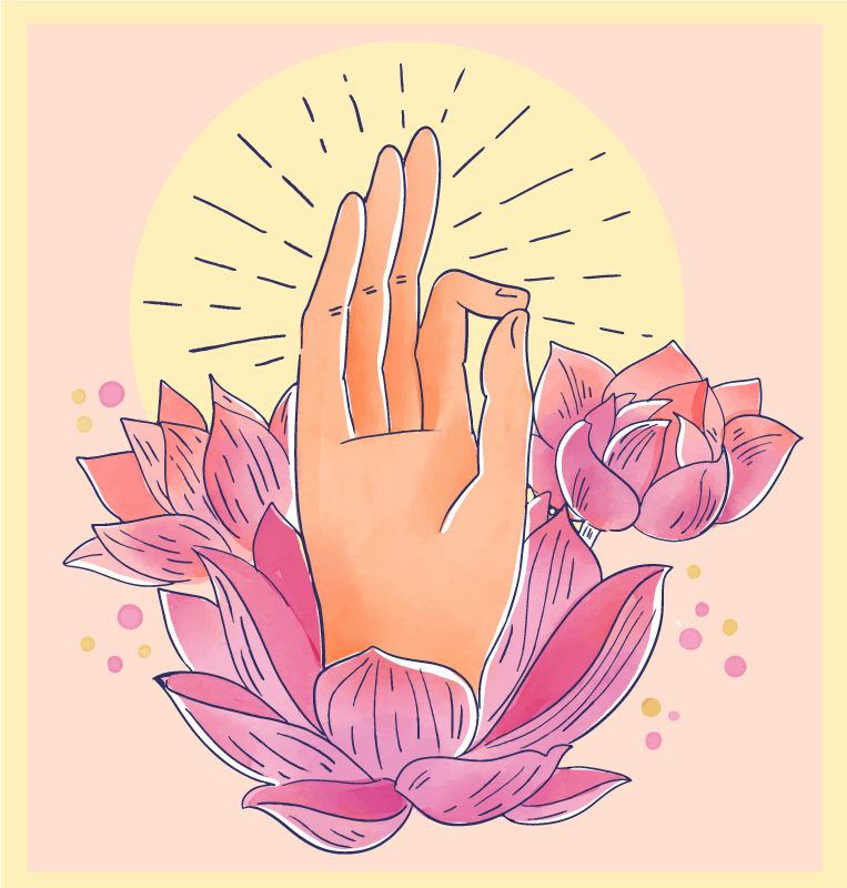 Vinil podovi mandala ilustracija duhovnog cvijeta - TenStickers