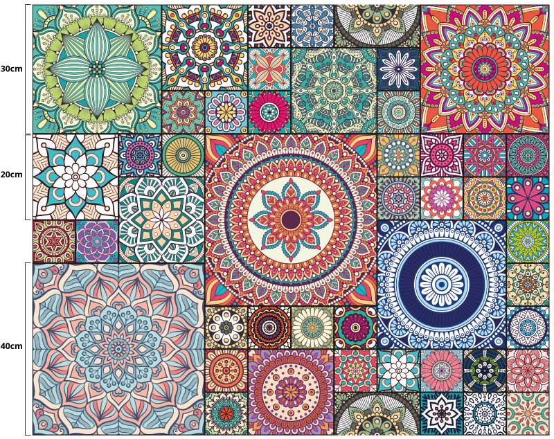 Mandala pločice mandala vinil prostirka - TenStickers