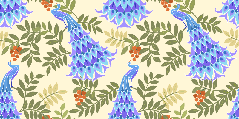 čarobno paunovo pero životinjski print vinil prostirka - TenStickers