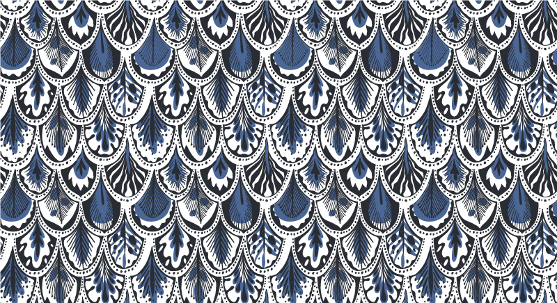 Plavo ptičje perje životinjski tisak vinil tepih - TenStickers