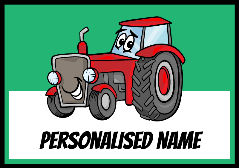 Personalizirani crveni traktor personalizirana prostirka - TenStickers