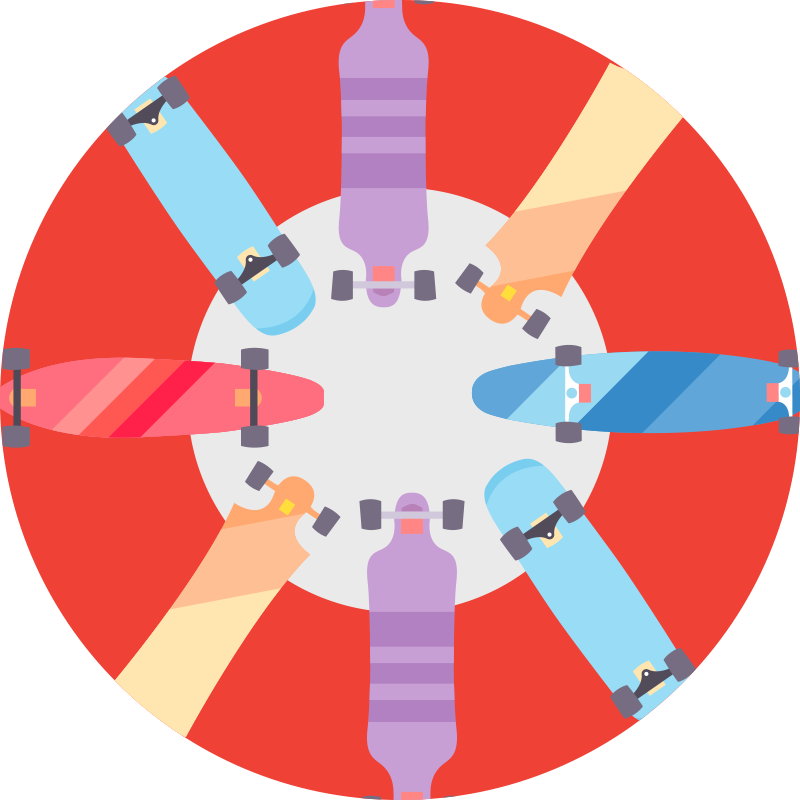 Vrste skateboard teen vinil prostirka - TenStickers