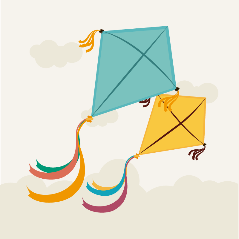 Vinil podovi djeca ilustracija letećeg zmaja - TenStickers