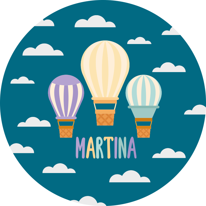 Baloni i oblaci personalizirana prostirka - TenStickers