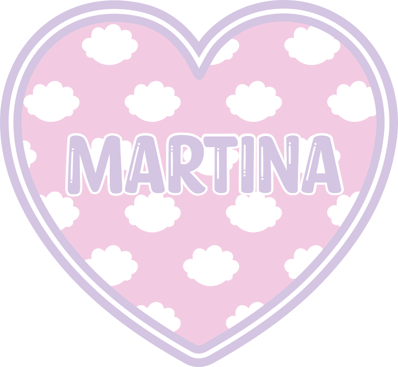 Srce u oblacima personalizirana vinil prostirka - TenStickers