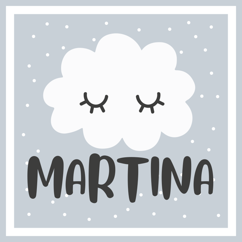 Vinil podovi rasadnici sivi oblak s imenom - TenStickers