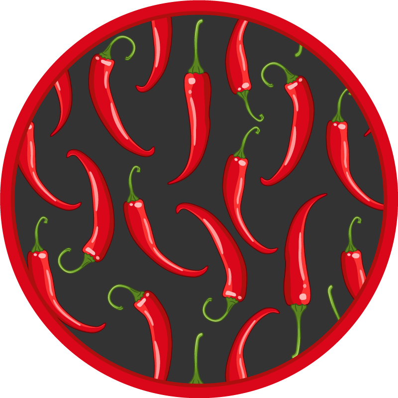 Vinil podovi skandinavski ljuta crvena paprika - TenStickers