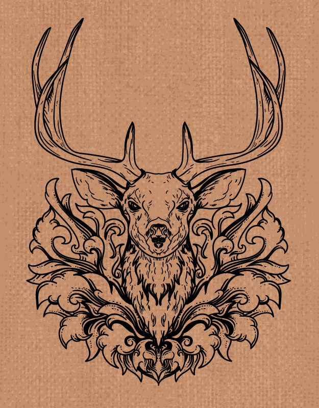 Vinil podovi životinja stilski dizajn jelena - TenStickers