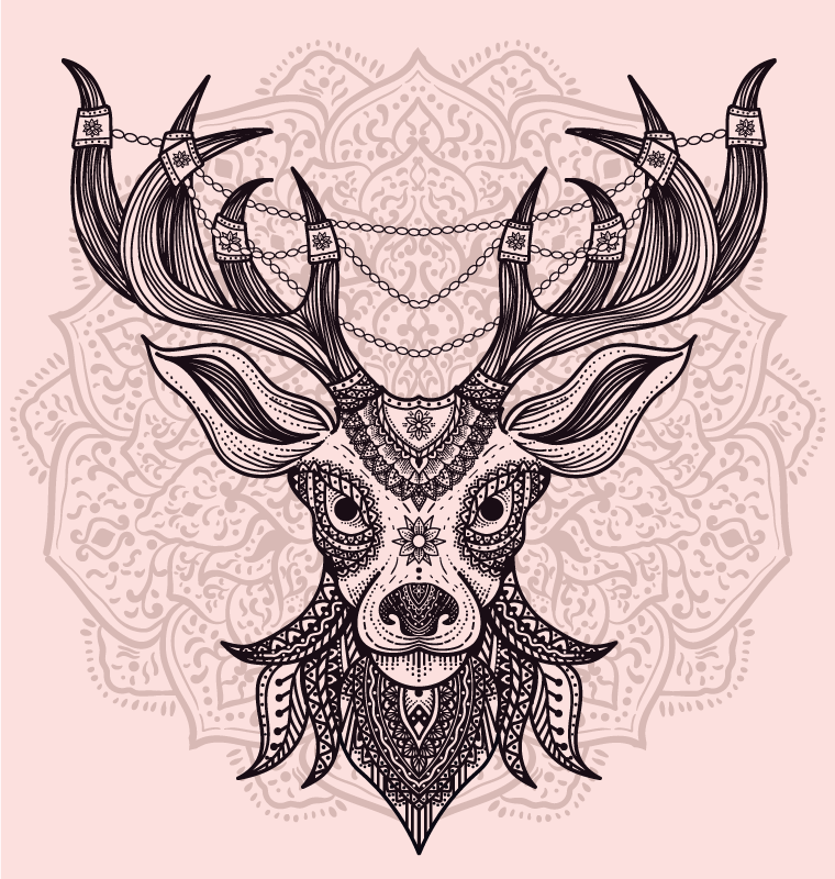 Vinil podovi životinja motiv sivog jelena - TenStickers