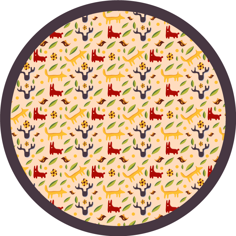 Drugi vinil podovi šarene šumske životinje - TenStickers