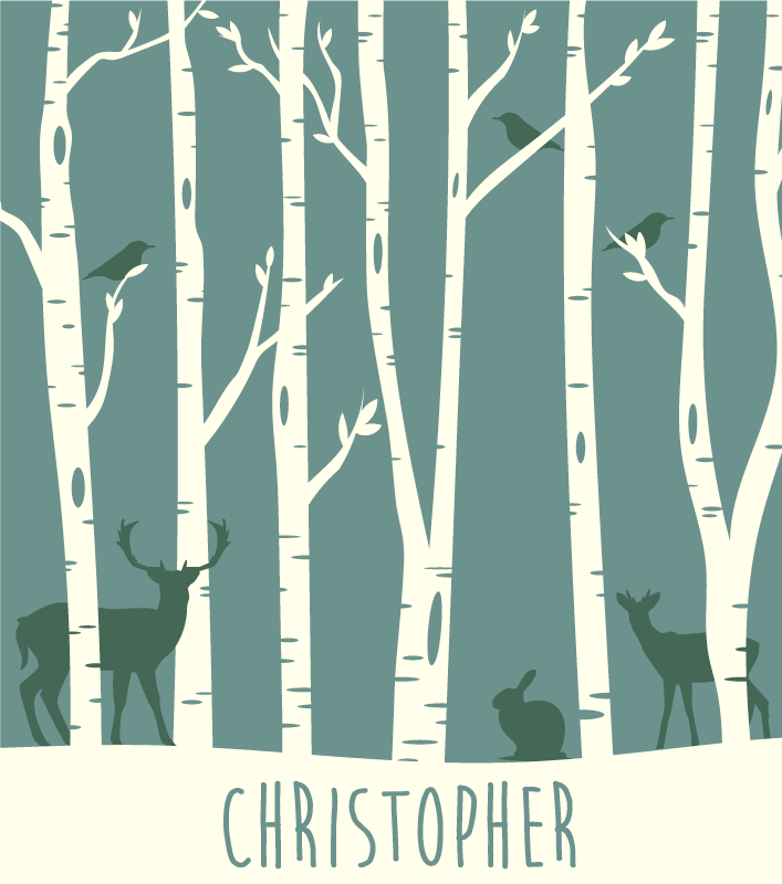 Vinil podovi s imenima tema šumskih prijatelja - TenStickers