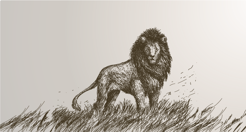 Vinil podovi životinja odraz veličanstvenog lava - TenStickers