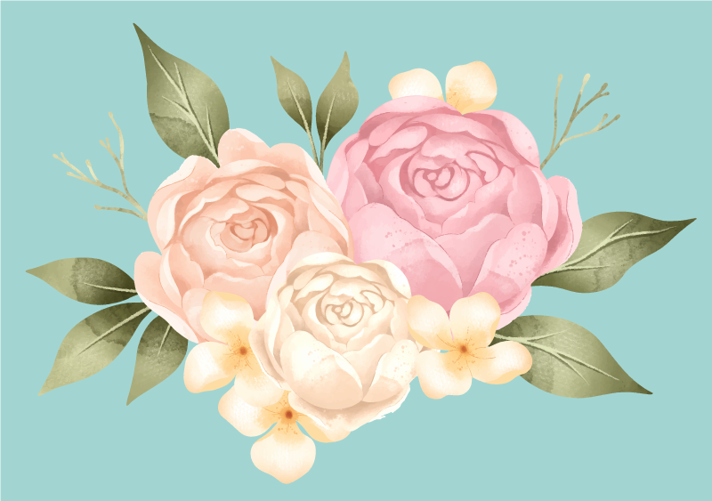 Vinil podovi cvijeće i biljke botanički sastav - TenStickers