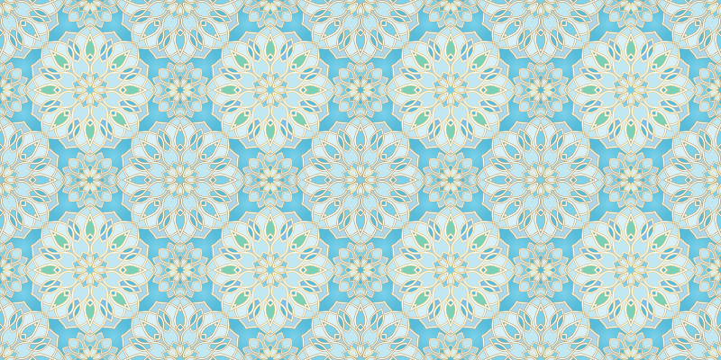 Vinil podovi mandala plavi složeni elementi - TenStickers