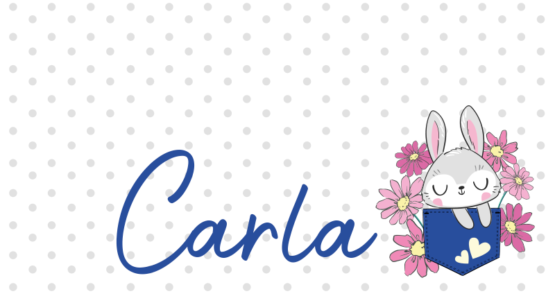 Drugi vinil podovi sivi zeko s imenom - TenStickers