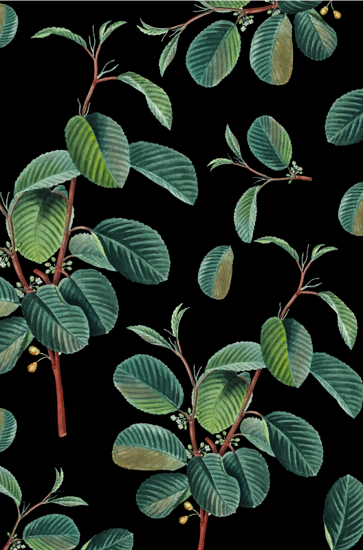 Vinil podovi dnevna soba živopisni motiv lišća - TenStickers