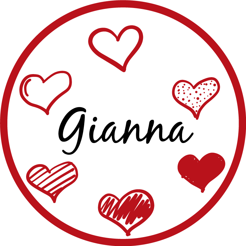 Vinil podovi tinejdžeri crvena srca i ime - TenStickers