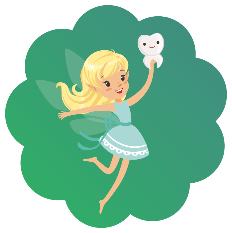 Zubna vila sa zubom nasmijana djeca vinil prostirka - TenStickers