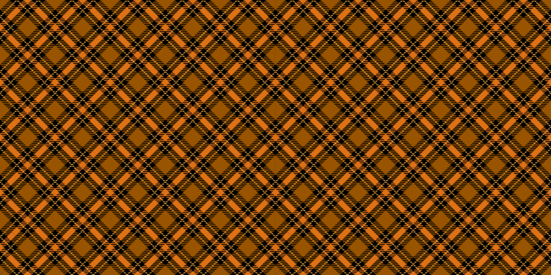 Crni i narančasti tartan vintage tepih - TenStickers