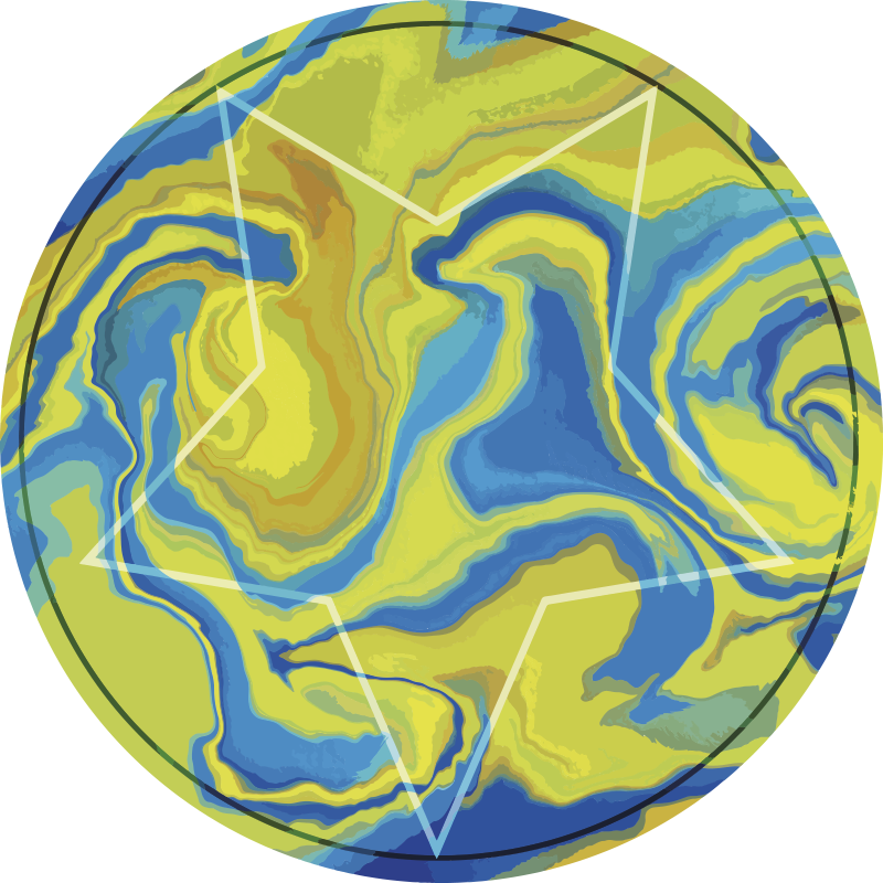 Vinil podovi druge teksture plava i žuta zvijezda - TenStickers