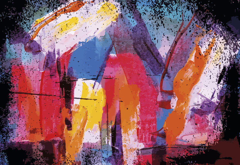 Vinil podovi moderan živopisno apstraktno prskanje - TenStickers