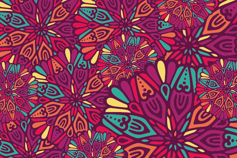 Vinil podovi mandala živopisni ljubičasti motiv - TenStickers