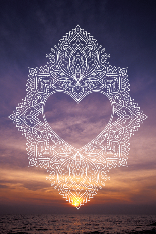 Vinil podovi mandala elegantan dizajn s srcem - TenStickers