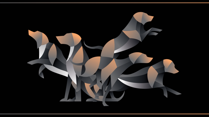 Vinil podovi životinja stilizirane figure pasa - TenStickers