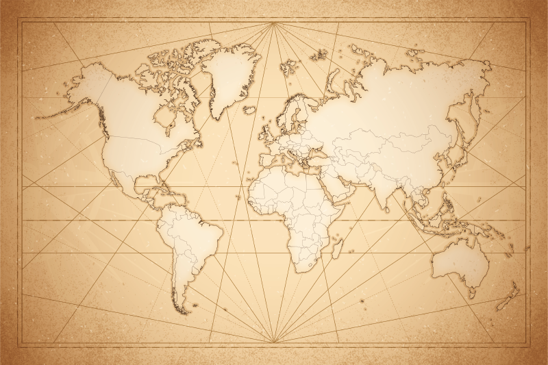 Prostirka za kartu iz 19. Stoljeća - TenStickers