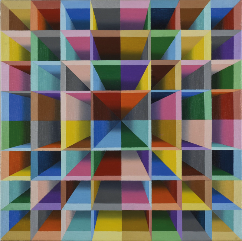 Moderna umjetnost šarene kocke rupe moderni tepih - TenStickers