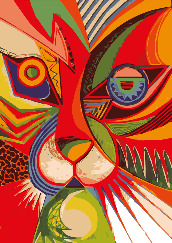 Vinil podovi životinja šareno mačje lice - TenStickers