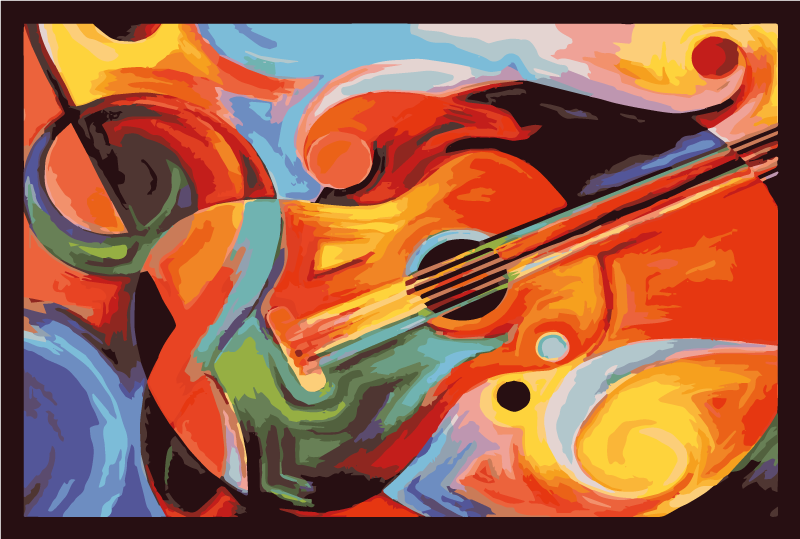 Vinil podovi spavaća soba glazbena simfonija boja - TenStickers