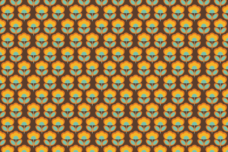 Vinil podovi cvijeće i biljke vintage smeđi dizajn - TenStickers