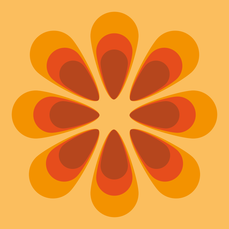 Vinil podovi dnevna soba retro cvjetni oblik - TenStickers