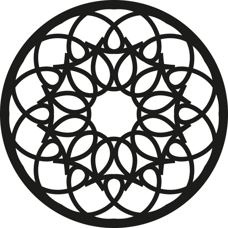 Vinil podovi mandala zamršeni crni uzorak - TenStickers