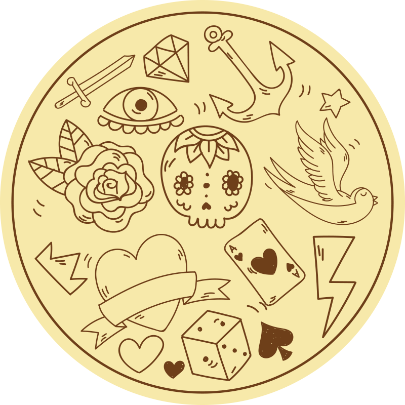 Vinil podovi tinejdžeri simboli tetovaža - TenStickers