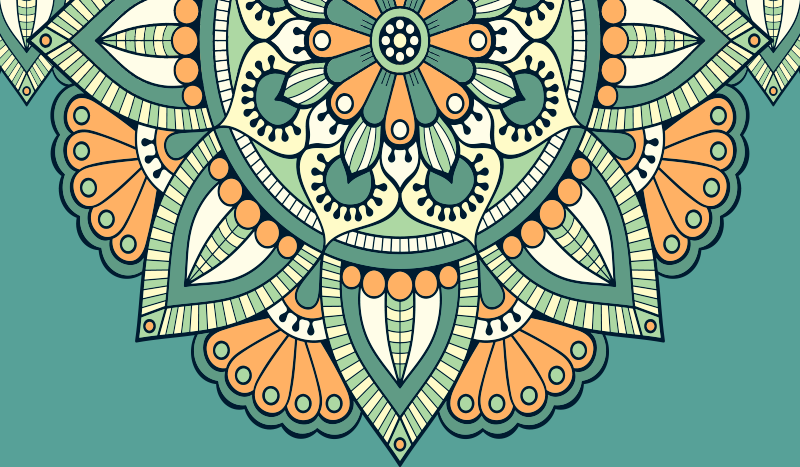 Vinil podovi mandala polucvjetni motiv - TenStickers