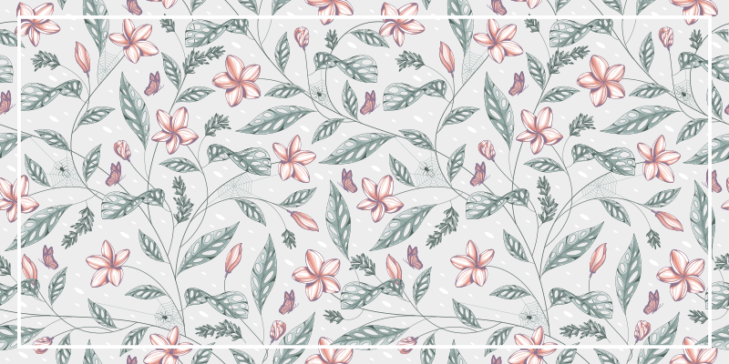 Vinil podovi cvijeće i biljke cvjetni uzorak zelenila - TenStickers