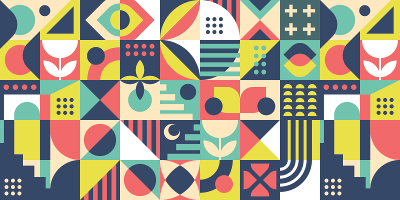 Vintage geometrijski mozaik vinil prostirka - TenStickers