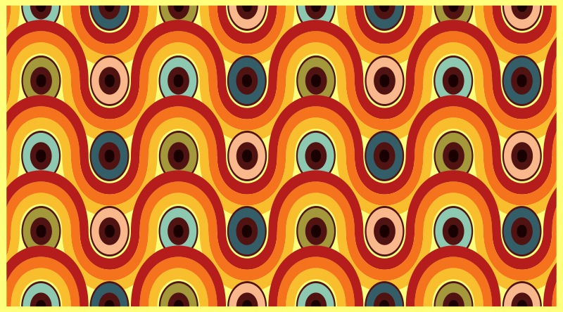 Vinil podovi berba šareni valoviti motiv - TenStickers