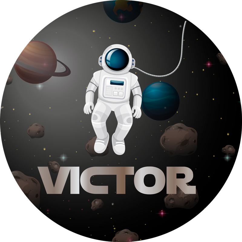 Drugi vinil podovi svemirski astronaut s imenom - TenStickers