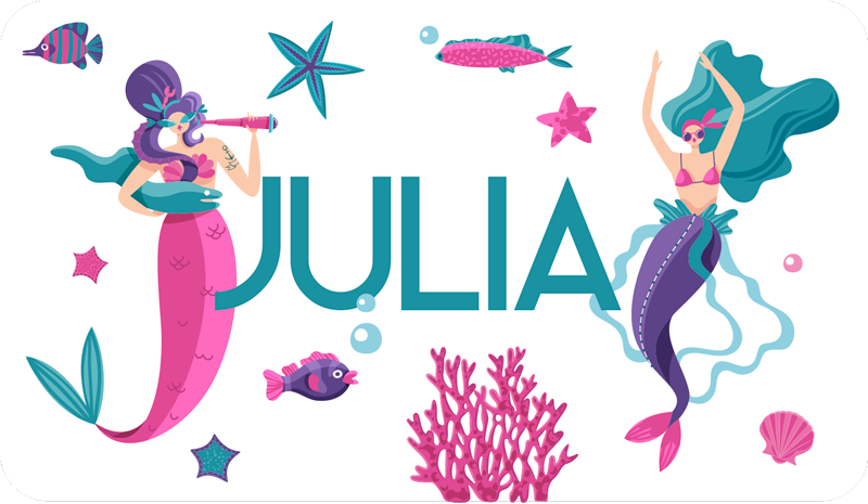 Drugi vinil podovi avantura sirene s imenom - TenStickers