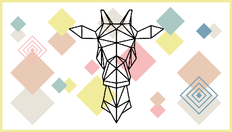 žirafa skandinavski stil nordic vinyl prostirka - TenStickers