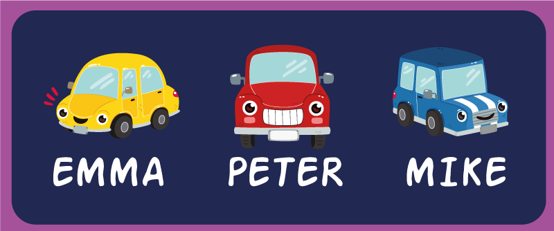 šareni automobili personalizirana prostirka - TenStickers