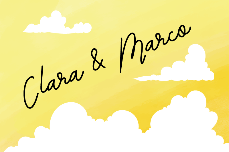 Vinil podovi s imenima oblačan dizajn za par - TenStickers